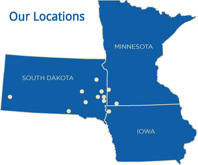 South Dakota - Minnesota - Iowa locations
